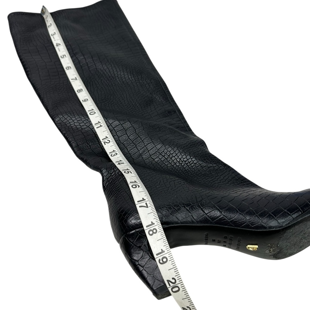 Free People X Vicenza Black Croc Embossed Leather Camila Tall Boots Size 9/40 - Picture 10 of 11